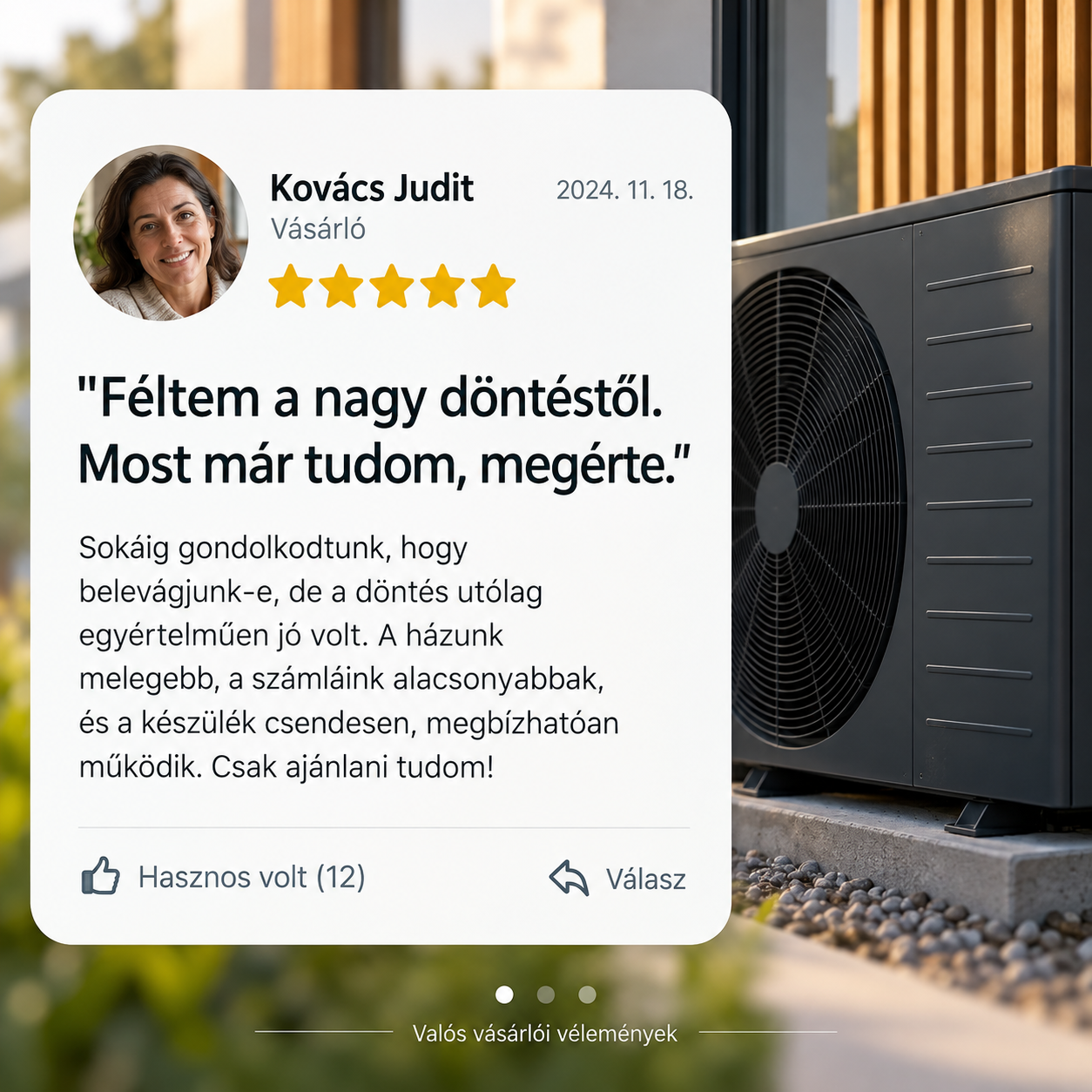 Hőszivattyú napelemes otthonokhoz.